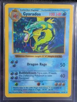 Gyarados Holo Shadowless Pokemon Rare TCG Base Set Card - Image 1