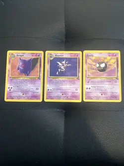 Pokemon TCG Three-Card Set Gastly, Haunter, Gengar Fossil - Image 1