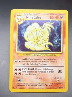 Pokemon TCG Ninetales Base Set Holo Rare Card 12/102 - Image 1