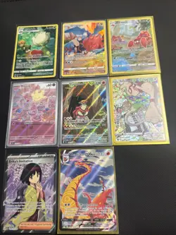 Pokemon Tcg Full Art EX lot Of 8 Cards Milcery Erika’s 151 Roserade Illustration - Image 1