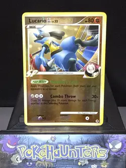 Pokemon Card Lucario GL 8/111 Platinum Rising Rivals Reverse Holo Rare LP - Image 1