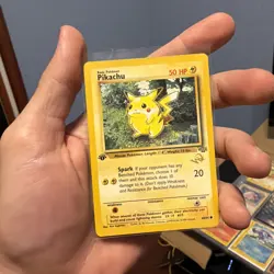 1999 Pokemon Pikachu 1st Edition Jungle Card Red Cheeks 60/64 MINT w stamp promo - Image 1
