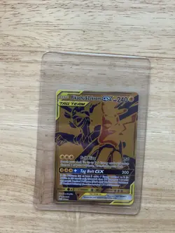 Pokemon Pikachu and Zekrom GX Tag Team Gold Full Art Promo Card SM248 - Image 1