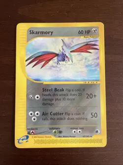 Skarmory 63/165 - Non-Holo Expedition E-Reader Rare Pokemon Card - LP - Image 1