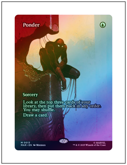 1x Ponder, Borderless Art Foil Marvel Spider-Man, Magic, MTG NM - Image 1