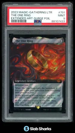 2023 MAGIC: THE GATHERING LORD OF RINGS TALES MIDDLE-EARTH ONE RING SURGE PSA 9 - Image 1