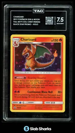 2016 POKEMON SM BLACK STAR PROMOS #SM226 CHARIZARD TAG 7.5 - Image 1