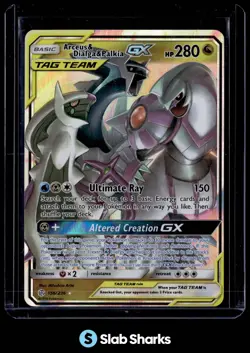2019 POKEMON COSMIC ECLIPSE #156/236 ARCEUS & DIALGA & PALKIA GX TAG TEAM - Image 1