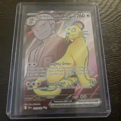 Team Rocket’s Persian Ex 219/182 Destined Rivals Full Art Pokemon TCG NM - Image 1
