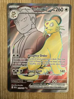 Team Rocket’s Persian Ex 219/182 Destined Rivals Full Art Pokemon TCG NM - Image 1