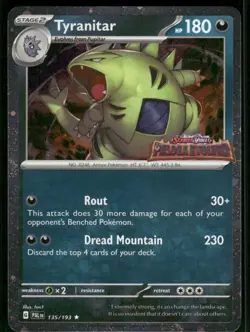 Tyranitar (Paldea Evolved Stamp) 135/193 Promo Holo NM Pokemon Miscellaneous Car - Image 1