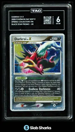 2007 POKEMON DIAMOND & PEARL BLACK STAR PROMOS #DP19 DARKRAI LV.X TAG 6 - Image 1