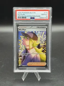 2025 POKEMON BLK EN-BLACK BOLT SPECIAL ILLUSTRATION RARE #170 N'S PLAN PSA 10 - Image 1