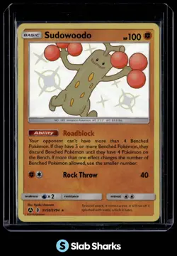 2019 POKEMON SM HIDDEN FATES #SV20/SV94 SUDOWOODO SHINY VAULT RARE - Image 1