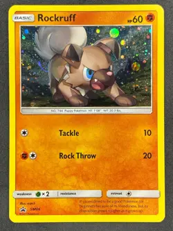 Pokemon Rockruff SM06 SM Black Star Promo LP - Image 1