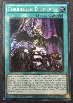 Yu-Gi-Oh TCG #RA01-EN064 Forbidden Droplet 1st Ed Platinum Secret Rare LP - Image 1