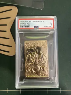 1999 BURGER KING POKEMON GOLD CARDS CHARIZARD PSA 5 - Image 1