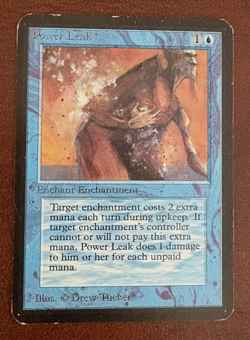 Magic the Gathering Alpha MTG Limited Power Leak Enchantment Excellent Card CCG - Image 1