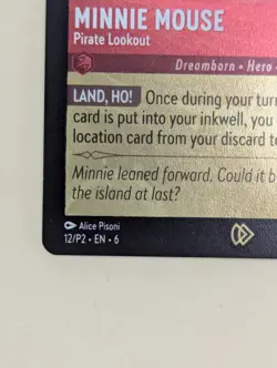 ✨Lorcana Minnie Mouse Pirate Lookout 12/P2 Cold Foil Disney Lorcana Promo Cards - Image 3