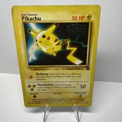 Pikachu 4 Black Star Promo The First Movie Pokemon Card Played Damaged - Image 1