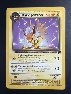 Dark Jolteon 38/82 Team Rocket Pokemon Card 2000 WOTC Non-Holo - Image 1
