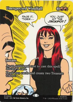 Unexpected Windfall (Borderless) M Marvel Eternal-Legal 29 - LP MTG - Image 1