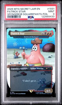 2025 MTG Magic The Gathering SPONGEBOB SECRET LAIR 1931 PATRICK STAR FOIL PSA 9 - Image 1