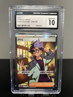 2023 Pokemon TCG Scarlet & Violet Jaqc Trainer CGC Gem Mint 10 - Image 1