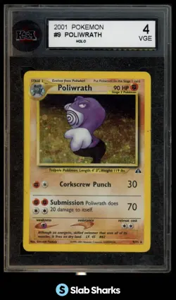 2001 POKEMON NEO DISCOVERY #9/75 POLIWRATH HOLO RARE KSA 4 - Image 1