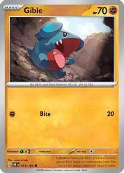 4x Gible - 094/182 - Common NM-Mint Pokemon SV04 - Paradox Rift - Image 1