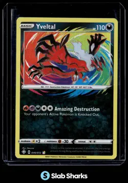 2021 POKEMON SWORD & SHIELD SHINING FATES #046/072 YVELTAL - Image 1