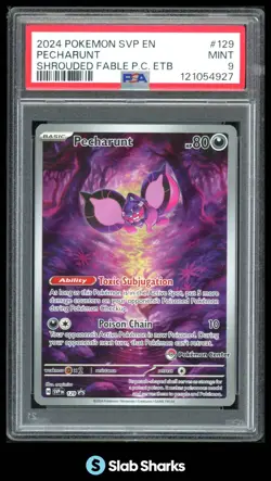 2024 POKEMON SVP EN BLACK STAR PROMOS #129 PECHARUNT SHROUDED FABLE PC ETB PSA 9 - Image 1