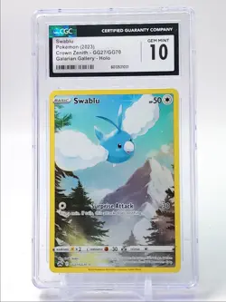 SWABLU 2023 POKEMON SWSH CROWN ZENITH GALARIAN HOLO RARE GEM CGC 10 Q1282 - Image 1
