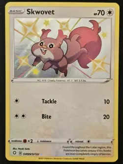 Skwovet SV099/SV122 Shining Fates Shiny Vault Holo Rare Pokemon TCG 2021 NM - Image 1