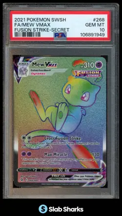 2021 POKEMON SW&SH FUSION STRIKE #268/264 MEW VMAX FA SECRET RARE PSA 10 - Image 1