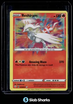 2021 POKEMON SWORD & SHIELD SHINING FATES #017/072 RESHIRAM - Image 1