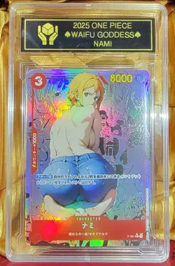 NAMI One Piece Waifu Goddess CUSTOM CARD Gold/Black Label - Image 2
