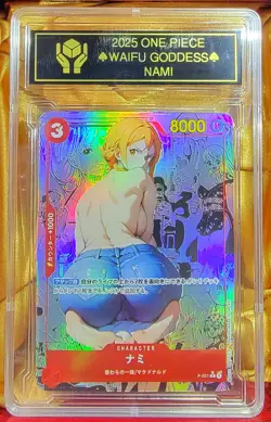 NAMI One Piece Waifu Goddess CUSTOM CARD Gold/Black Label - Image 3