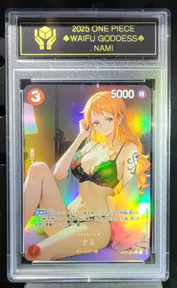 NAMI One Piece Waifu Goddess CUSTOM CARD Gold/Black Label - Image 1
