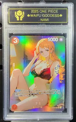 NAMI One Piece Waifu Goddess CUSTOM CARD Gold/Black Label - Image 2