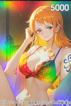 NAMI One Piece Waifu Goddess CUSTOM CARD Gold/Black Label - Image 4