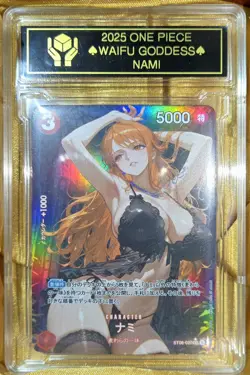 NAMI One Piece Anime Waifu Goddess CUSTOM CARD Gold/Black label - Image 1