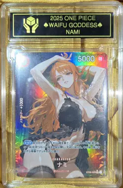 NAMI One Piece Anime Waifu Goddess CUSTOM CARD Gold/Black label - Image 3