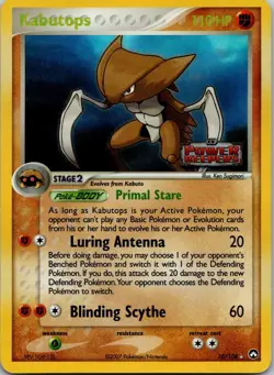Kabutops Reverse Holo 10/108 Pokemon Card 2007 EX Power Keepers LP - Image 1