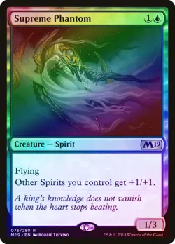 Supreme Phantom FOIL Core Set 2019 / M19 HEAVILY PLD Blue Rare MTG CARD ABUGames - Image 1