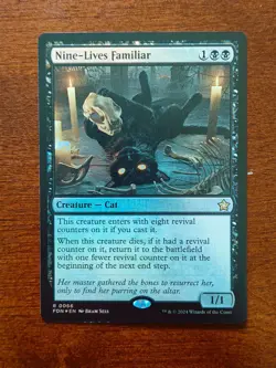 Nine-Lives Familiar 66 Foil NM MTG Foundations Magic - Image 1