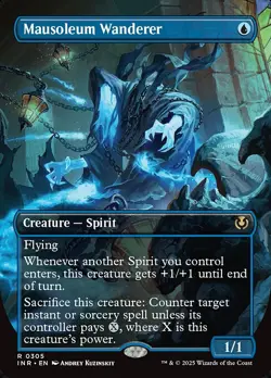 NM Borderless Foil Mausoleum Wanderer, MTG, Innistrad Remastered, Magic, 305 - Image 1