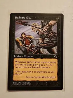 Sadistic Glee - Tempest - LP - MTG Magic - Common - Black Enchant Creature - Image 1