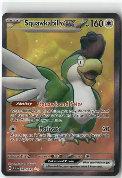 Squawkabilly ex -, Pokemon SV02: Paldea Evolved Ultra Rare, 247/193 NM - Image 1