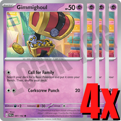 4x Gimmighoul 087/182 x4 - Paradox Rift- Pokemon TCG - Playset - Image 1